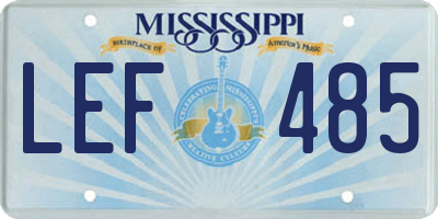 MS license plate LEF485