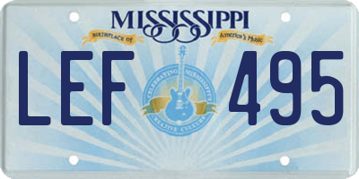 MS license plate LEF495