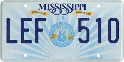 MS license plate LEF510