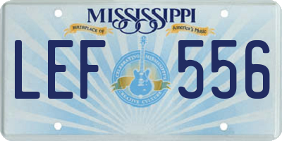 MS license plate LEF556