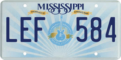 MS license plate LEF584