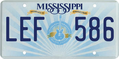 MS license plate LEF586