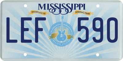 MS license plate LEF590
