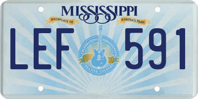 MS license plate LEF591