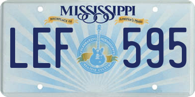 MS license plate LEF595