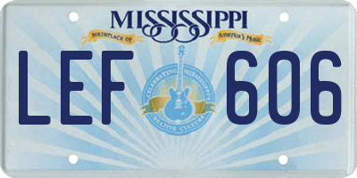 MS license plate LEF606
