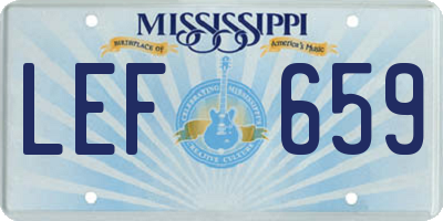 MS license plate LEF659