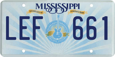 MS license plate LEF661