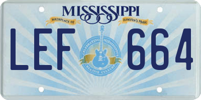 MS license plate LEF664