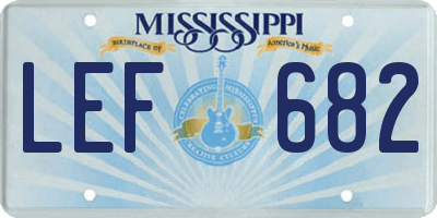 MS license plate LEF682