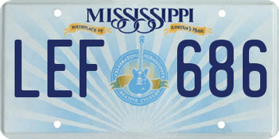 MS license plate LEF686