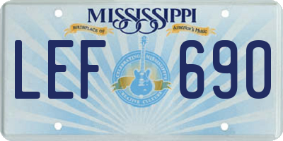 MS license plate LEF690