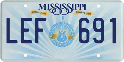 MS license plate LEF691