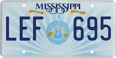 MS license plate LEF695
