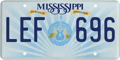 MS license plate LEF696