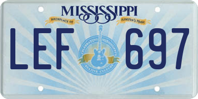 MS license plate LEF697