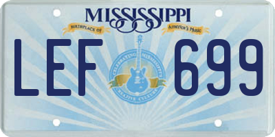 MS license plate LEF699