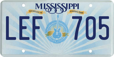 MS license plate LEF705