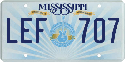 MS license plate LEF707