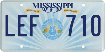 MS license plate LEF710