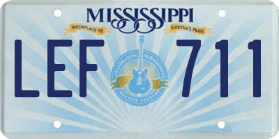 MS license plate LEF711