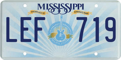 MS license plate LEF719