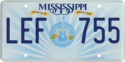 MS license plate LEF755