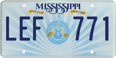 MS license plate LEF771