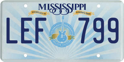MS license plate LEF799