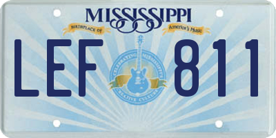 MS license plate LEF811