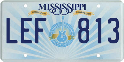 MS license plate LEF813