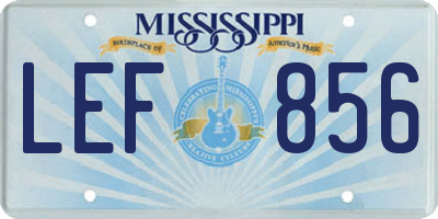 MS license plate LEF856