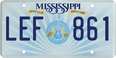 MS license plate LEF861