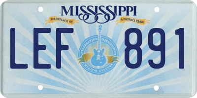MS license plate LEF891