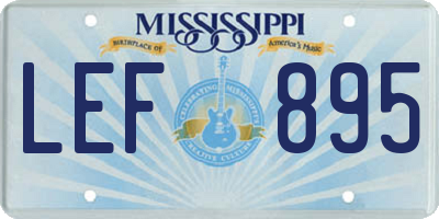 MS license plate LEF895