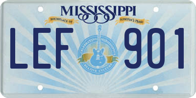 MS license plate LEF901