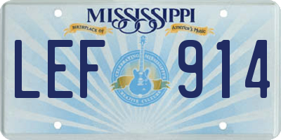 MS license plate LEF914