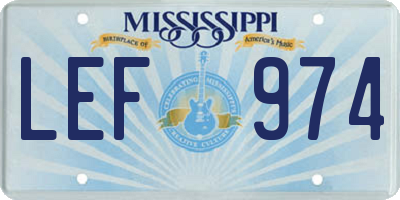 MS license plate LEF974