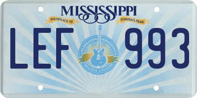 MS license plate LEF993
