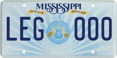 MS license plate LEG000