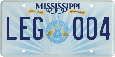 MS license plate LEG004