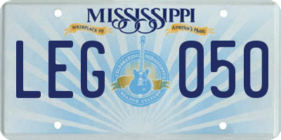 MS license plate LEG050