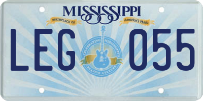 MS license plate LEG055