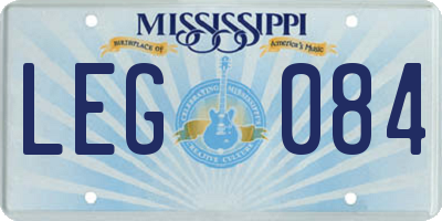 MS license plate LEG084