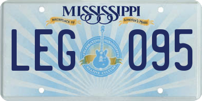 MS license plate LEG095