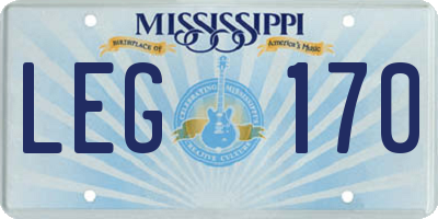 MS license plate LEG170