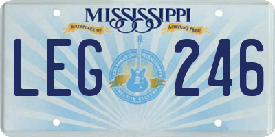 MS license plate LEG246
