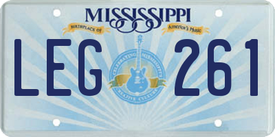 MS license plate LEG261