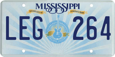 MS license plate LEG264