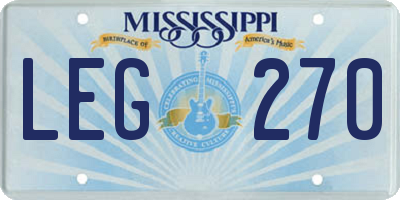 MS license plate LEG270